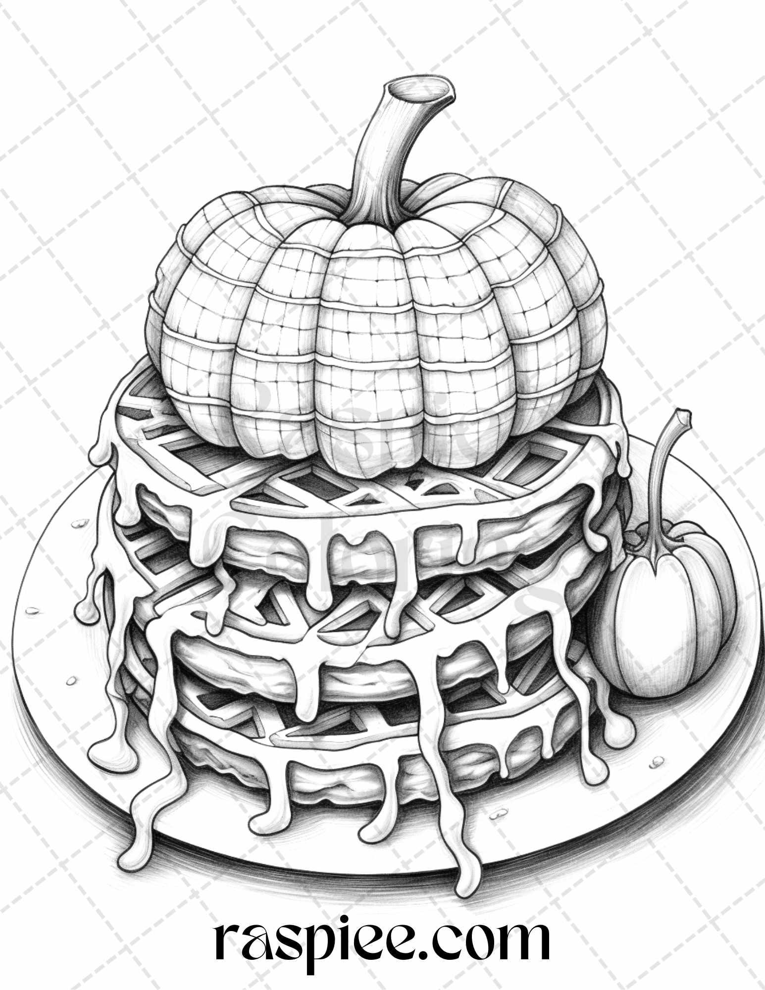 68 Halloween Spooky Desserts Grayscale Coloring Pages Printable for Adults, PDF File Instant Download