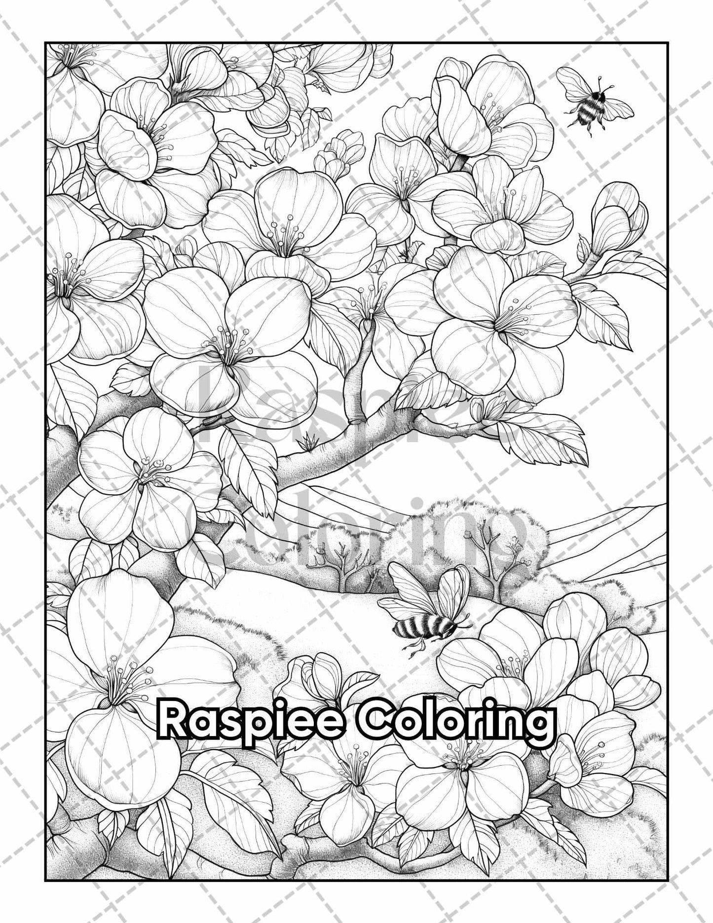50 Country Farm Scenes Adult Coloring Pages Printable PDF Instant Download