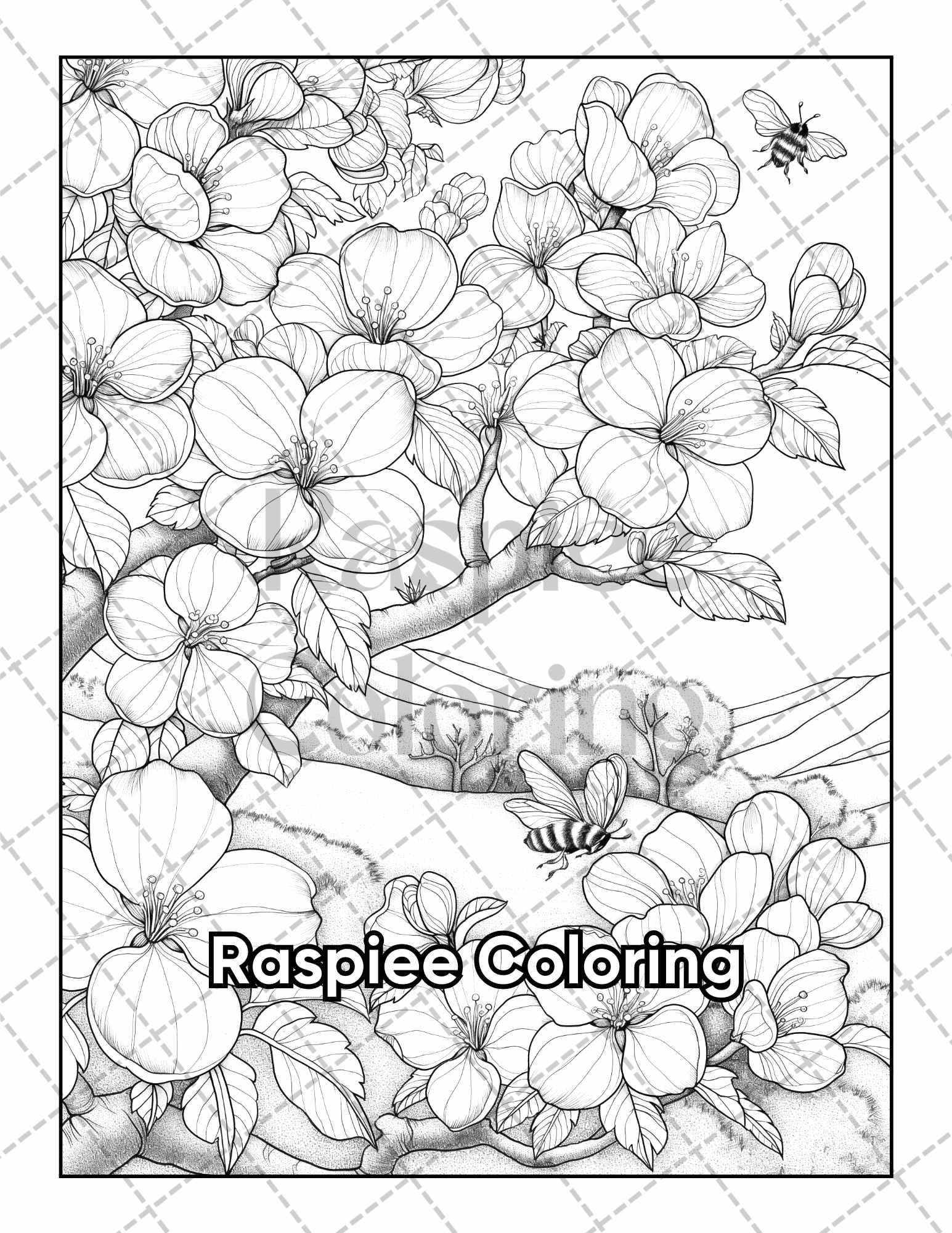 50 Country Farm Scenes Adult Coloring Pages Printable PDF Instant Download