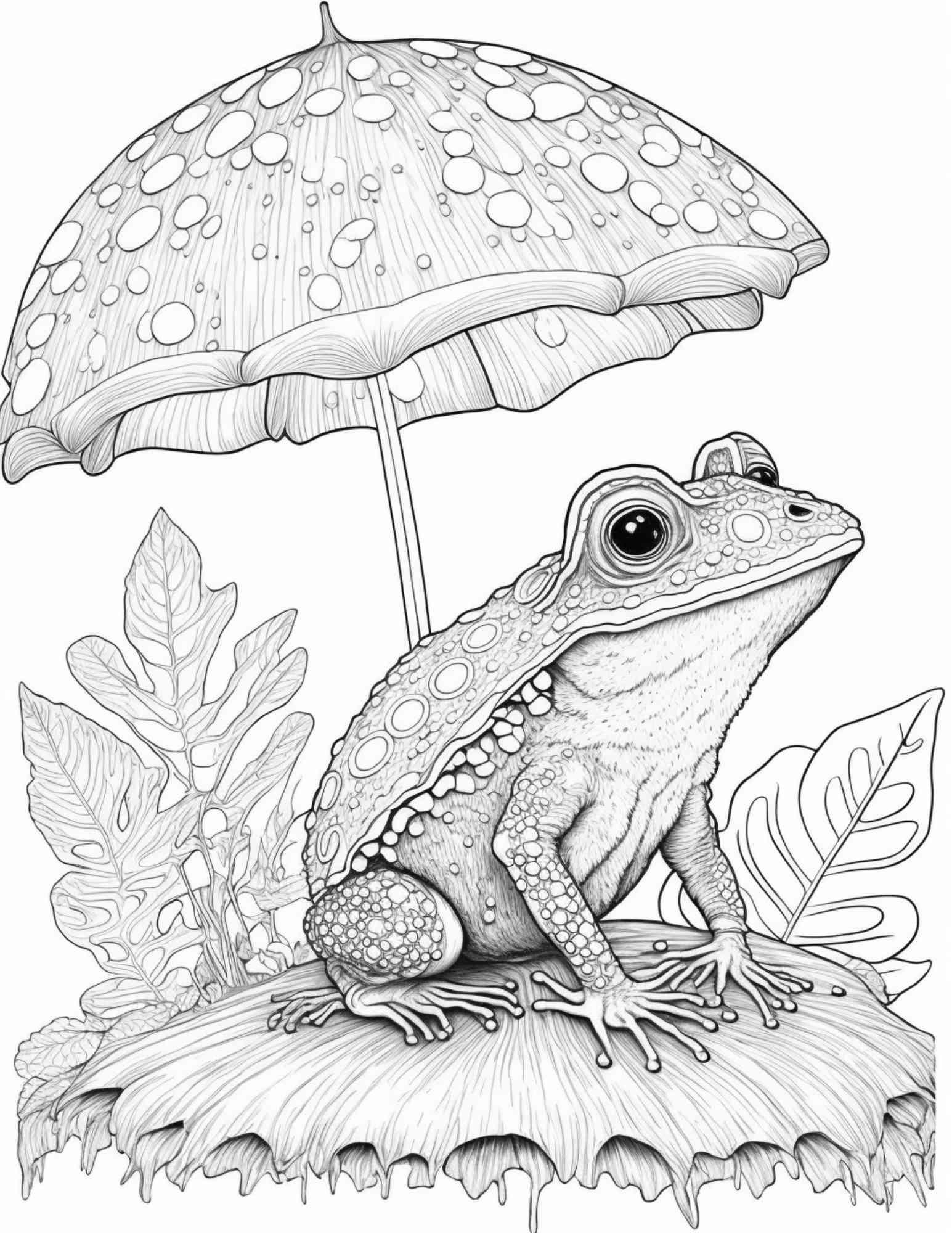 100 Mushroom Forest Coloring Pages Printable for Adults and Kids, Grayscale Coloring Book, Printable PDF File Instant Download
