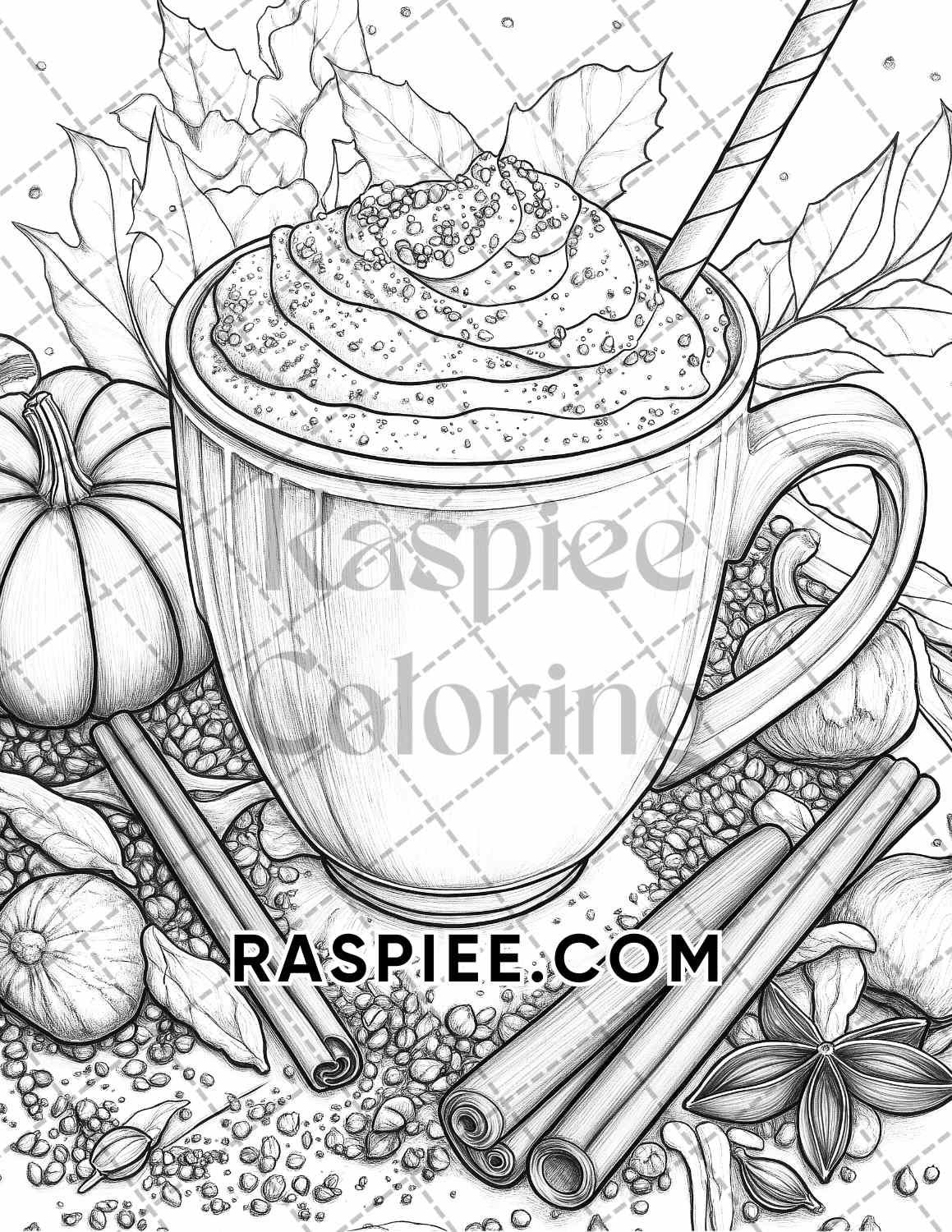 Autumn Charm Adult Coloring Pages Printable PDF Instant Download