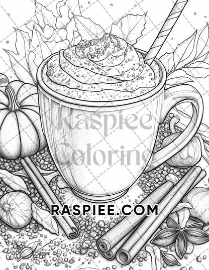 Autumn Charm Adult Coloring Pages Printable PDF Instant Download