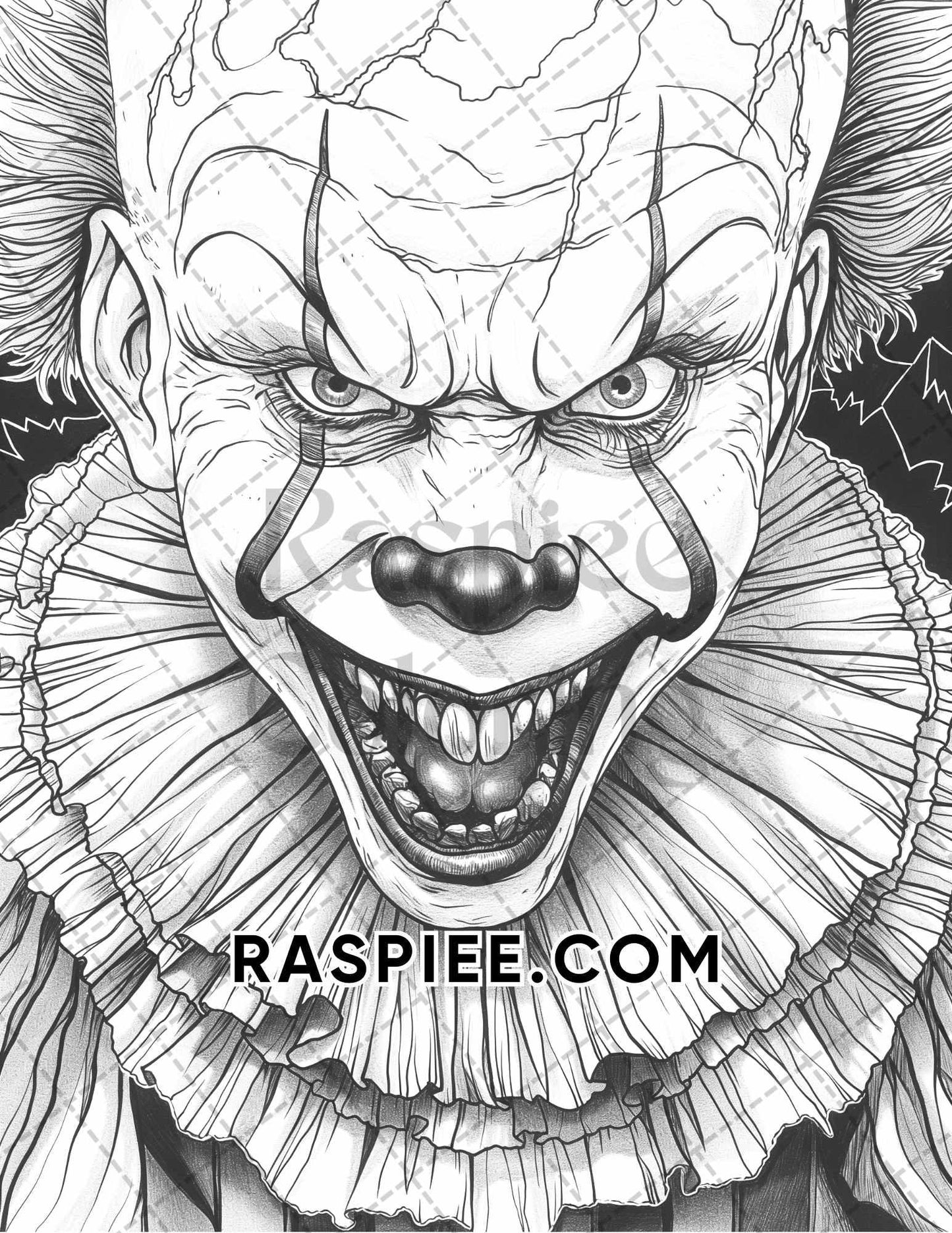 Freak Of Horror Halloween Adult Coloring Pages Printable PDF Instant Download