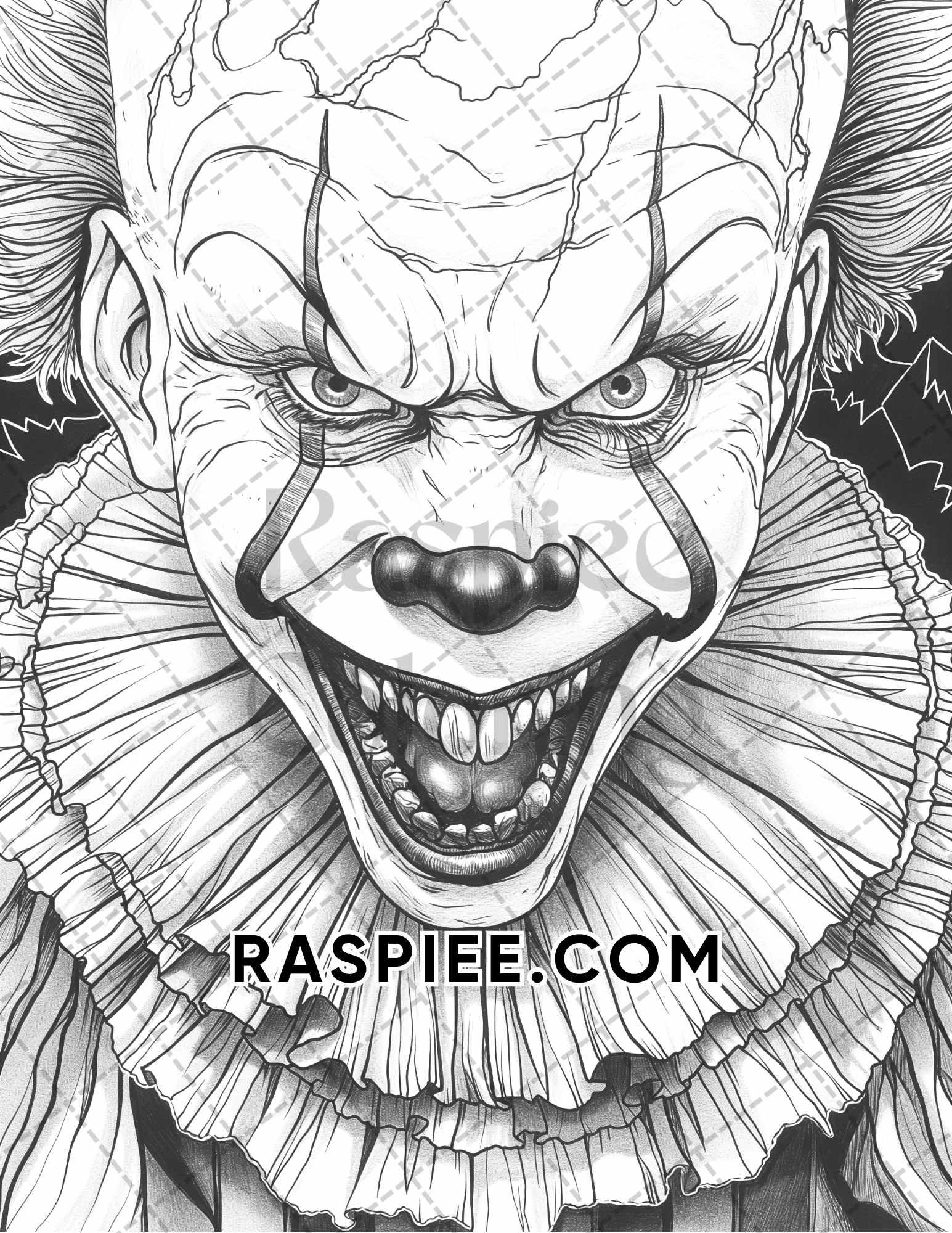 Freak Of Horror Halloween Adult Coloring Pages Printable PDF Instant Download