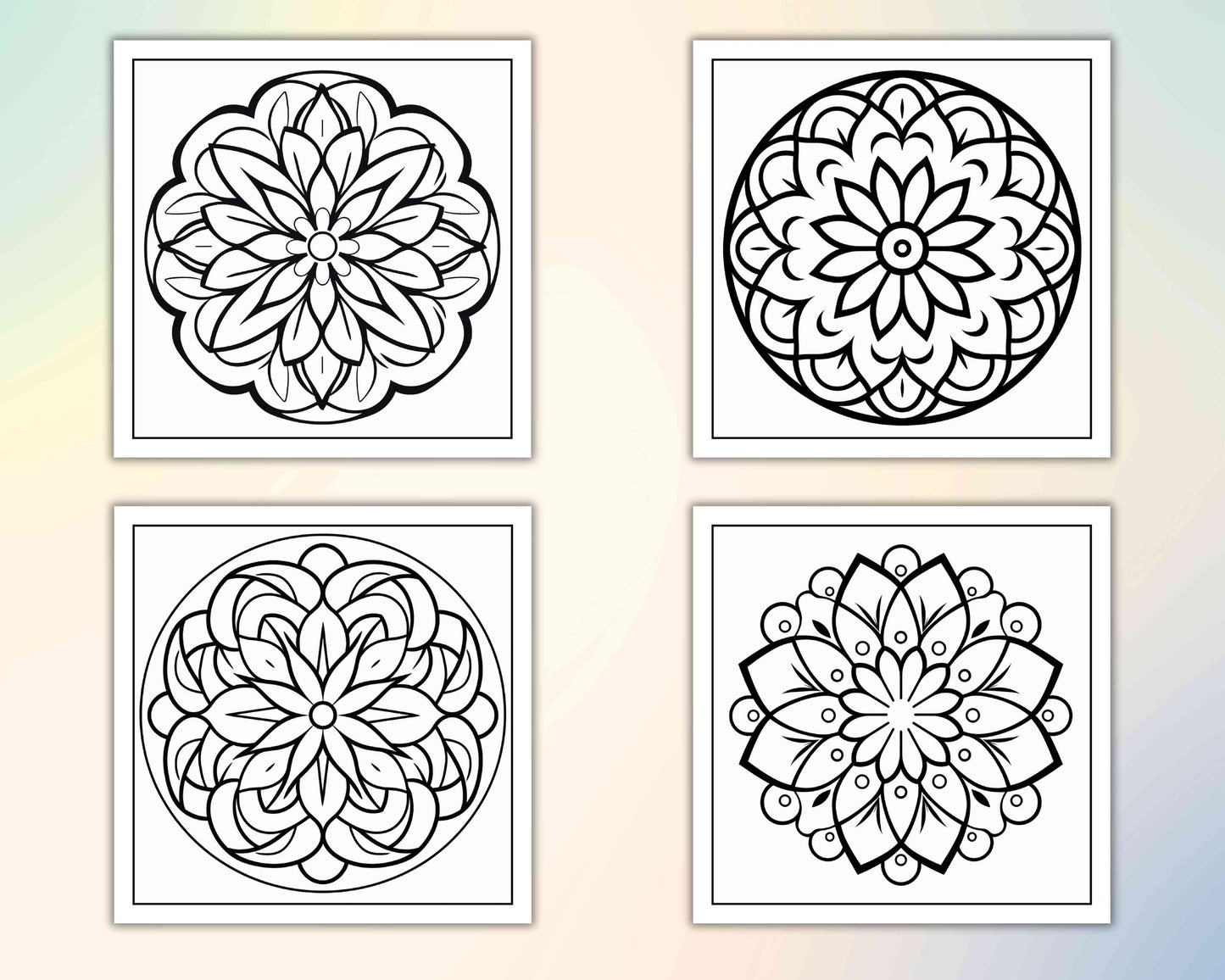134 Bold and Easy Mandala Coloring Pages