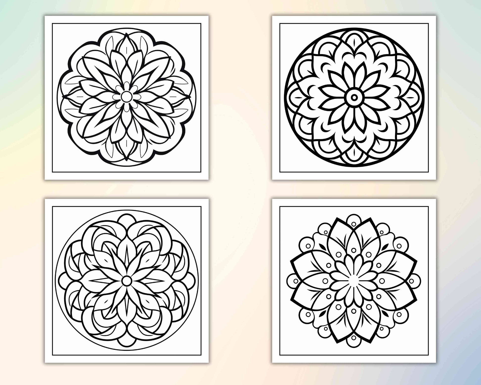 134 Bold and Easy Mandala Coloring Pages