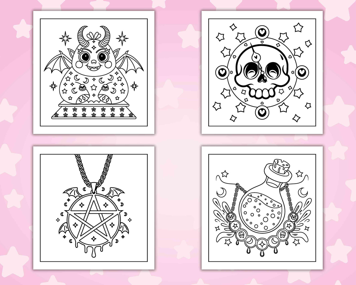 82 Bold and Easy Creepy Kawaii Coloring Pages