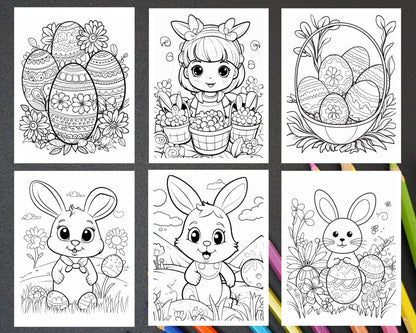200 Easter Coloring Pages for Kids, Preschool Printable Activities, Instant Download