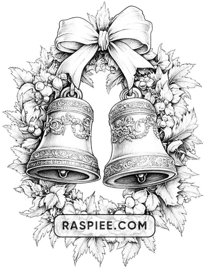 72 Christmas Wreaths Adult Coloring Pages