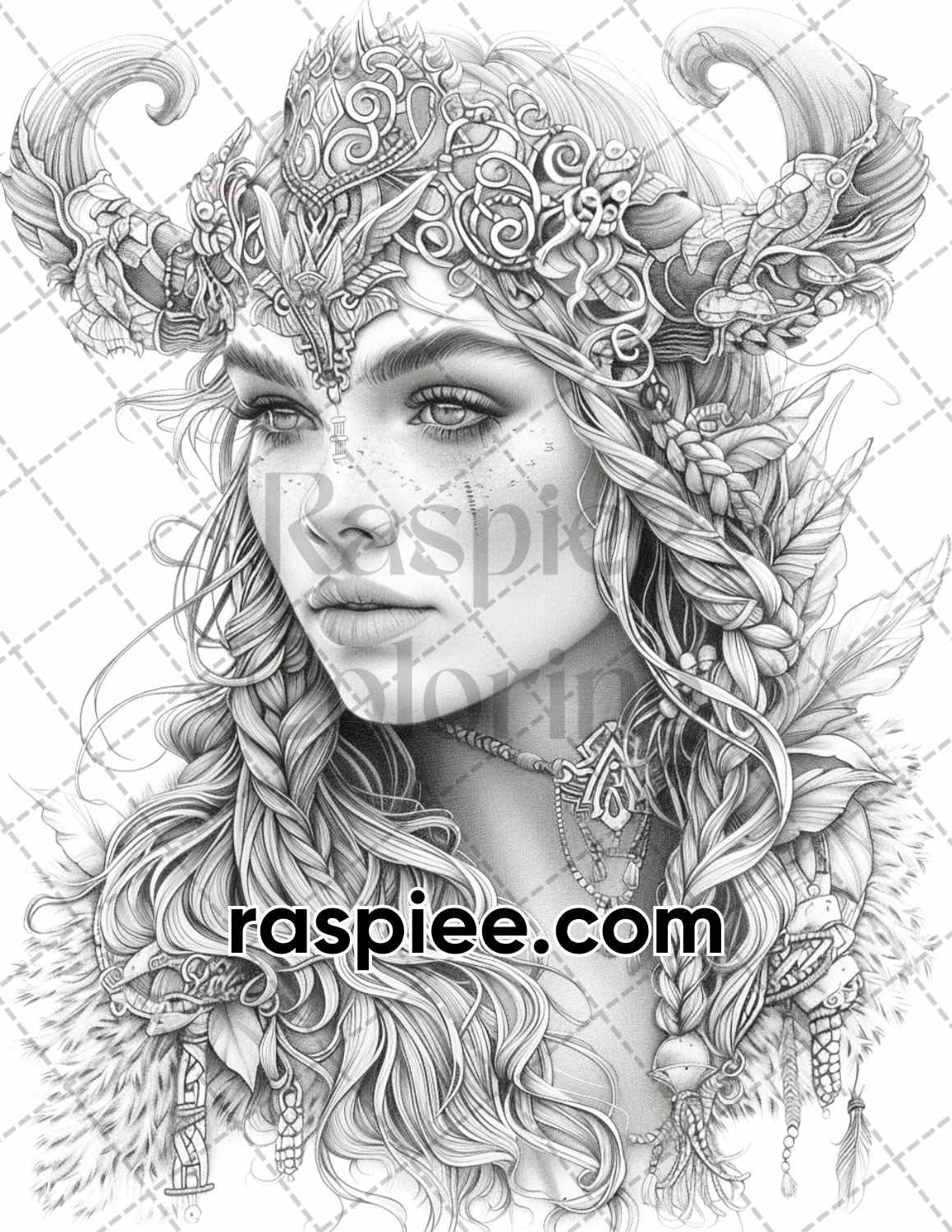 87 Viking Tattoos Grayscale Adult Coloring Pages Printable PDF Instant Download