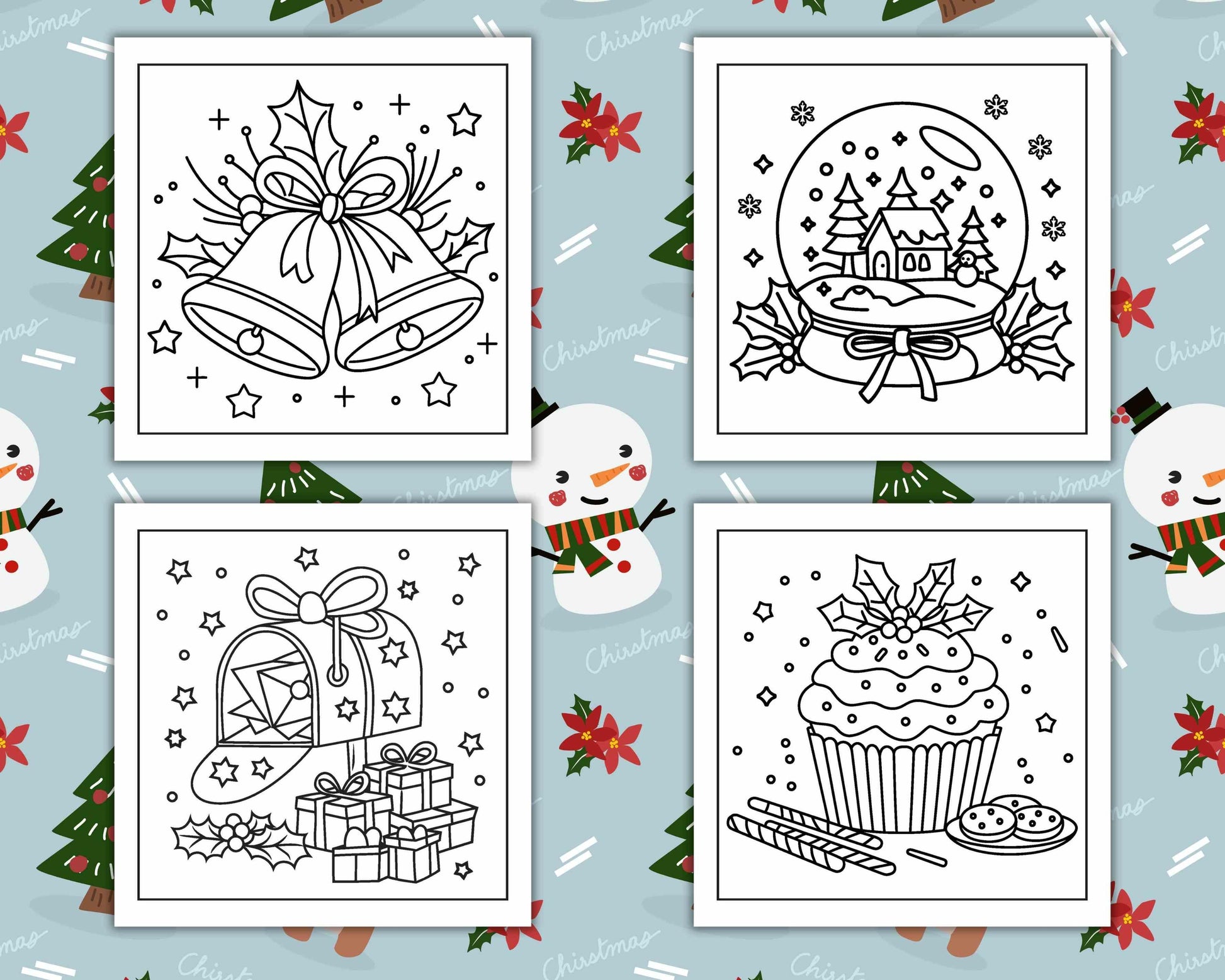 72 Bold and Easy Cute Christmas Coloring Pages