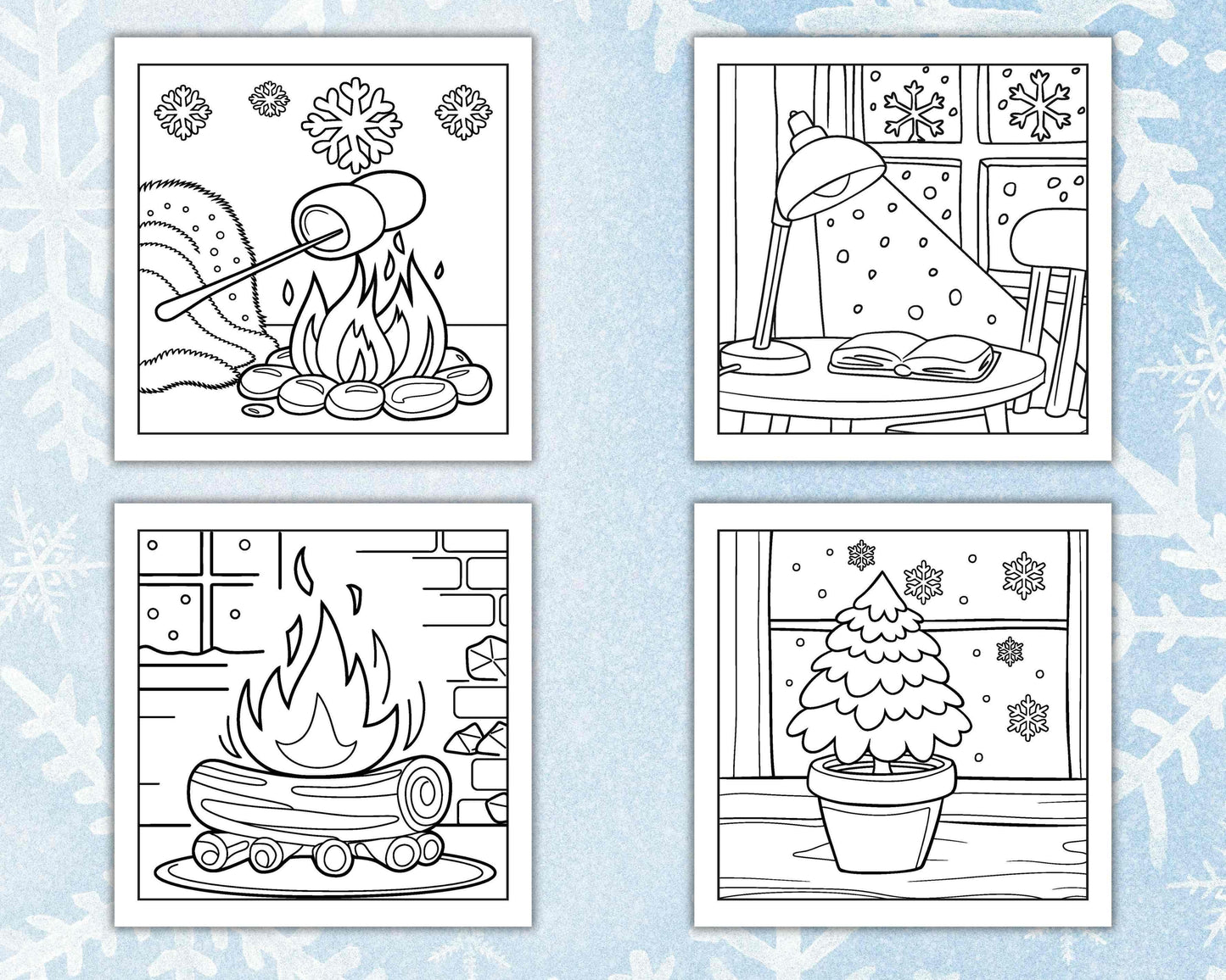 126 Bold and Easy Cozy Winter Coloring Pages