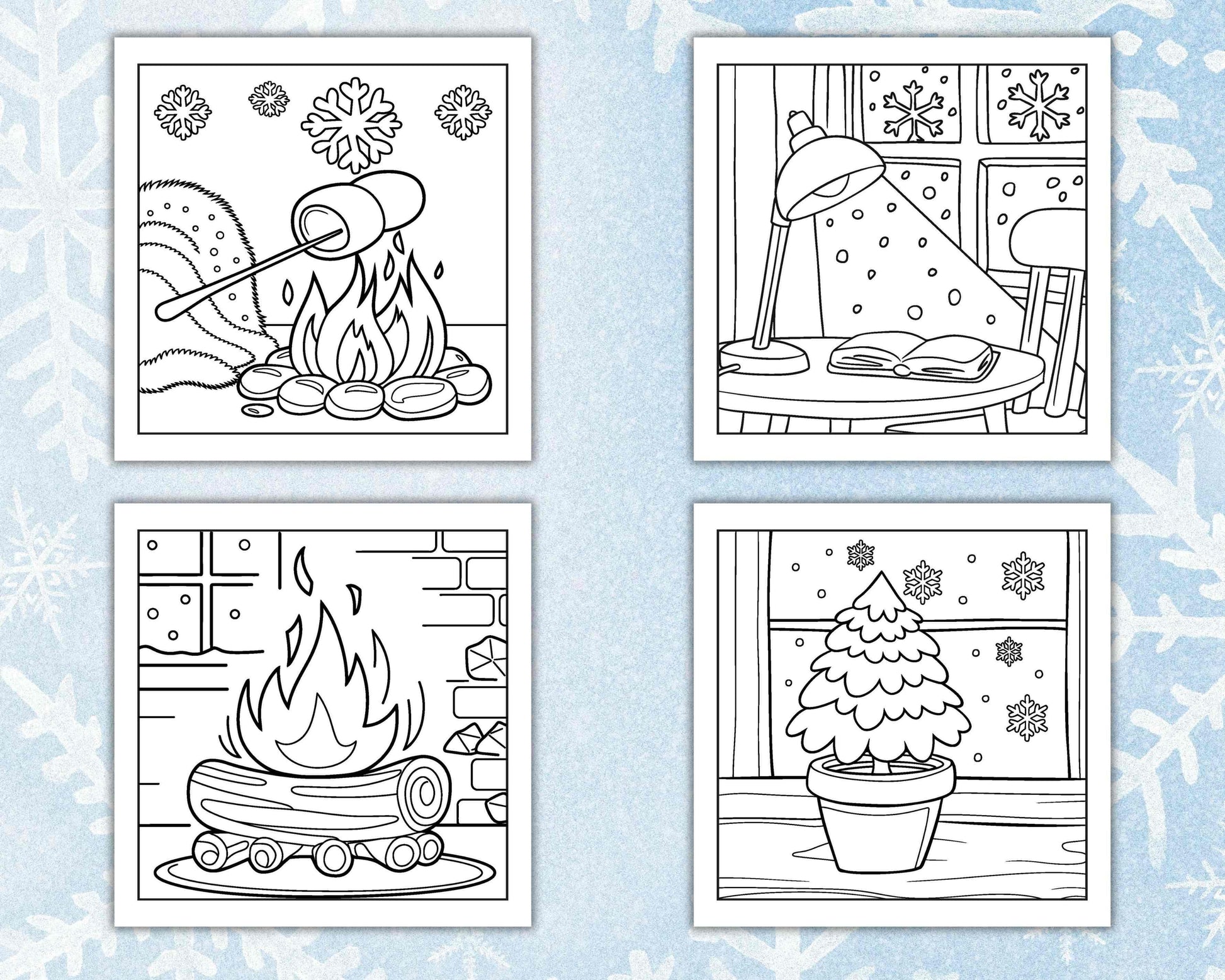126 Bold and Easy Cozy Winter Coloring Pages
