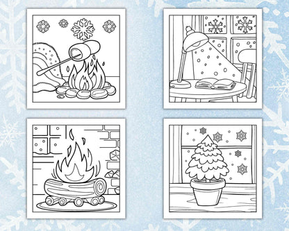 126 Bold and Easy Cozy Winter Coloring Pages