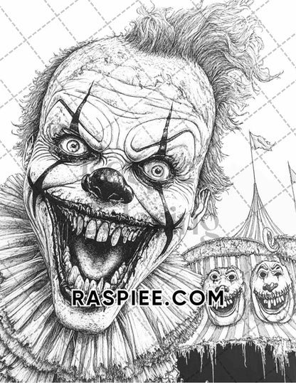Legends of Horror Halloween Adult Coloring Pages Printable PDF Instant Download