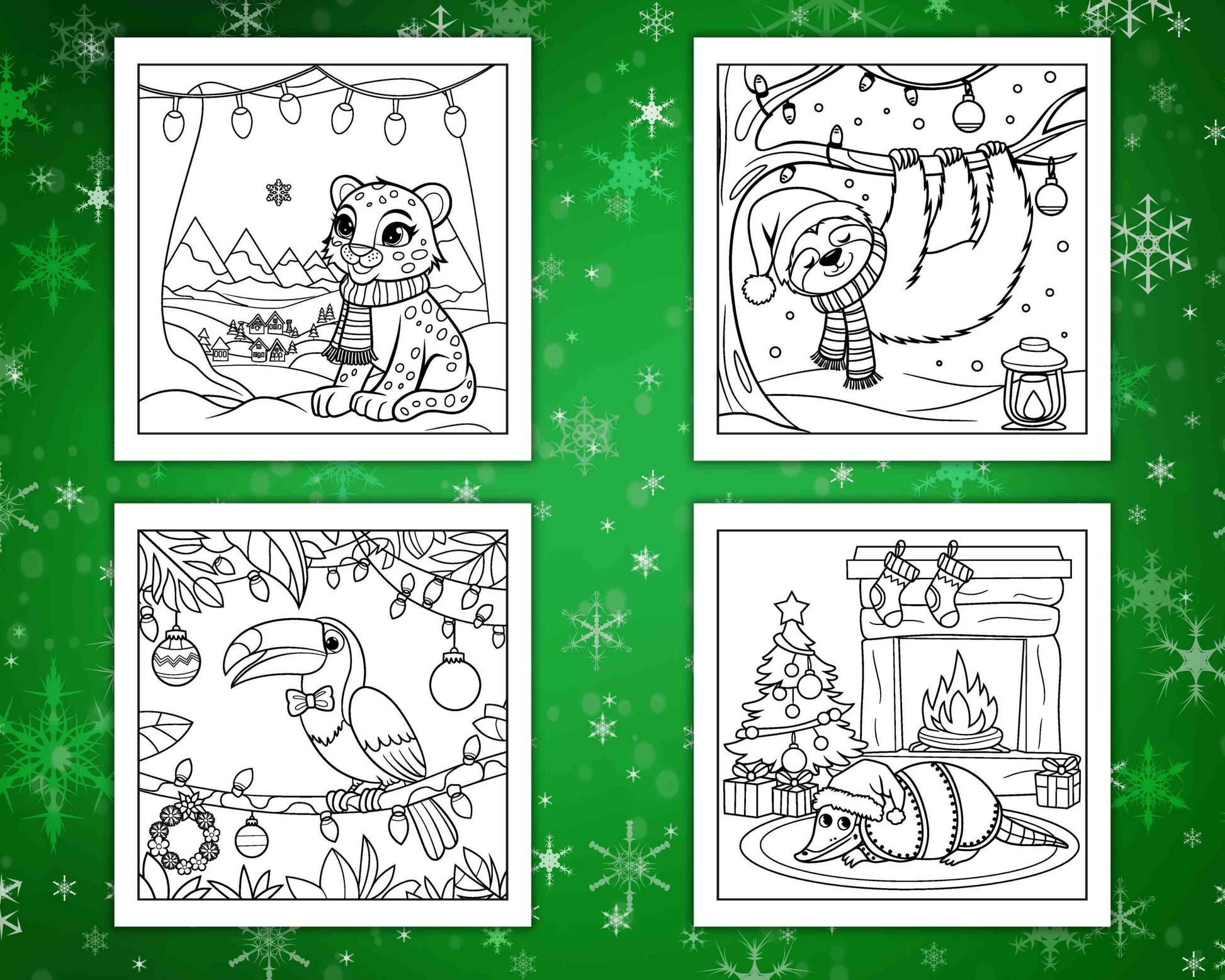 114 Bold and Easy Festive Corner Christmas Coloring Pages