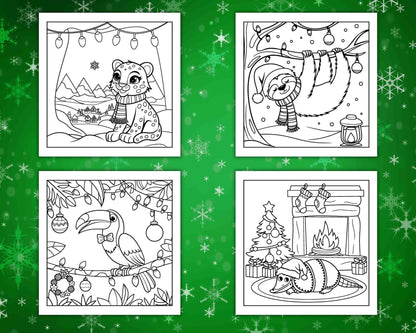 114 Bold and Easy Festive Corner Christmas Coloring Pages
