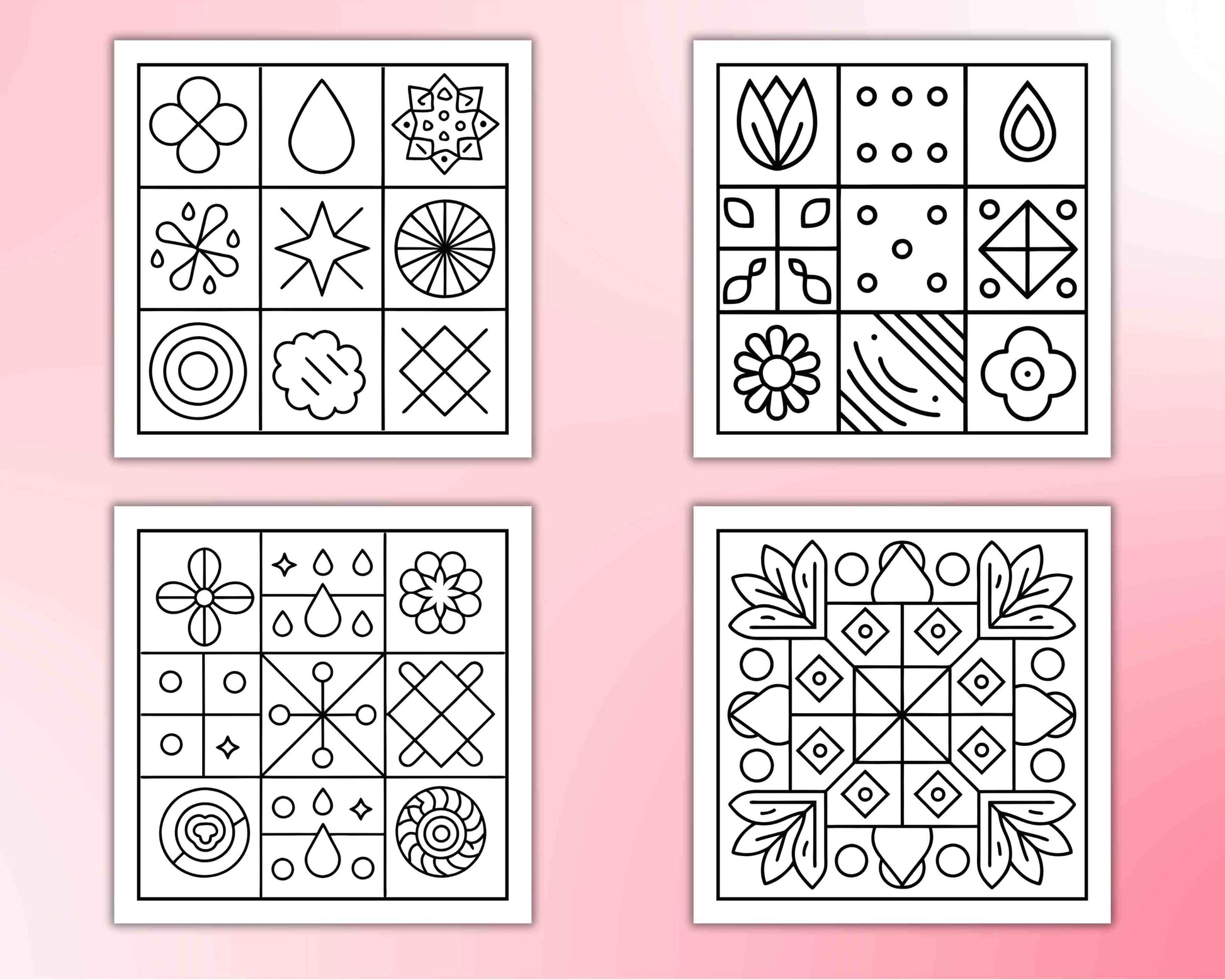 120 Bold and Easy Comfy Patterns Coloring Pages