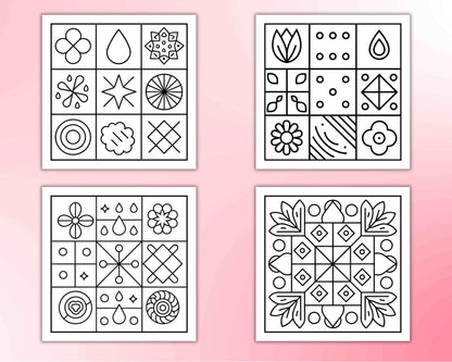120 Bold and Easy Comfy Patterns Coloring Pages