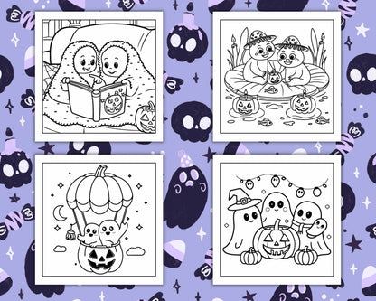 117 Bold and Easy Spooky Besties Halloween Coloring Pages