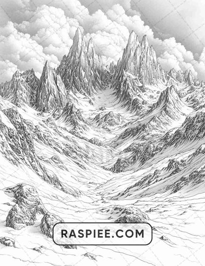 82 Winter Landscapes Adult Coloring Pages