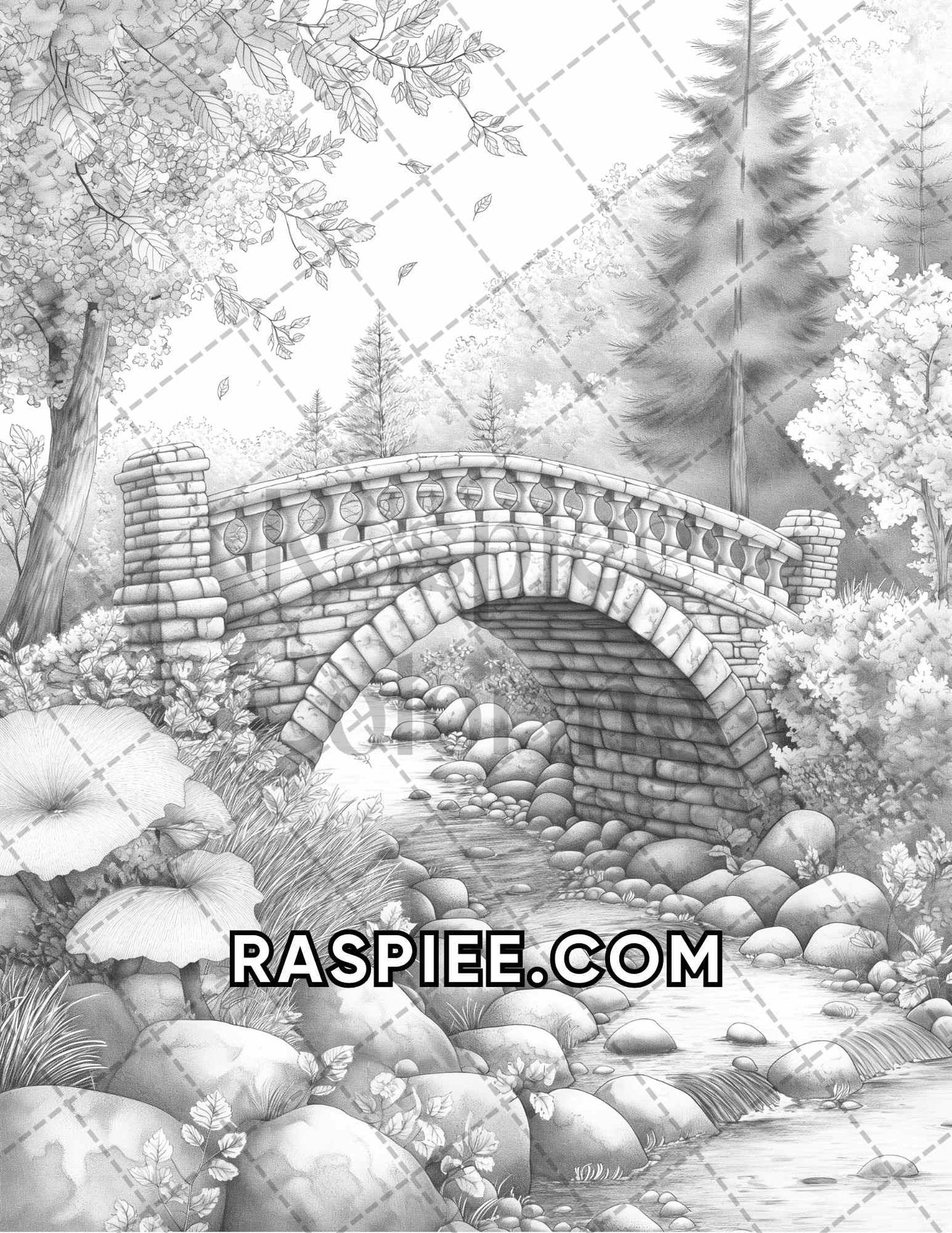60 Relaxing Autumn Grayscale Adult Coloring Pages Printable PDF Instant Download
