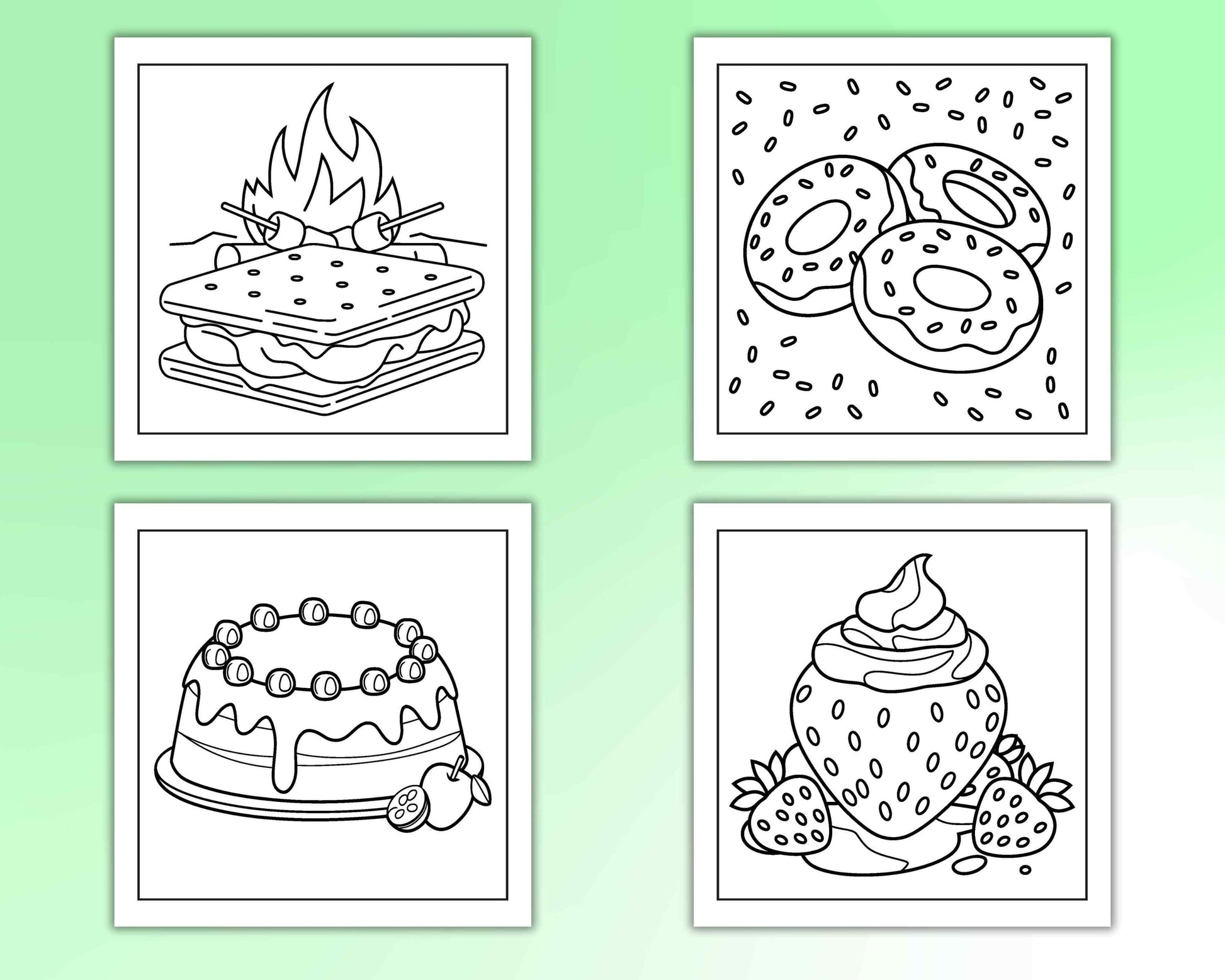 70 Bold and Easy Sweet Treats Coloring Pages