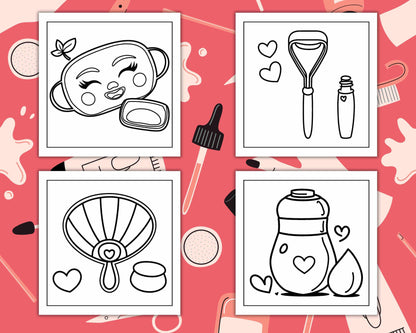 63 Bold and Easy Cosmetics Coloring Pages Printable PDF Instant Download