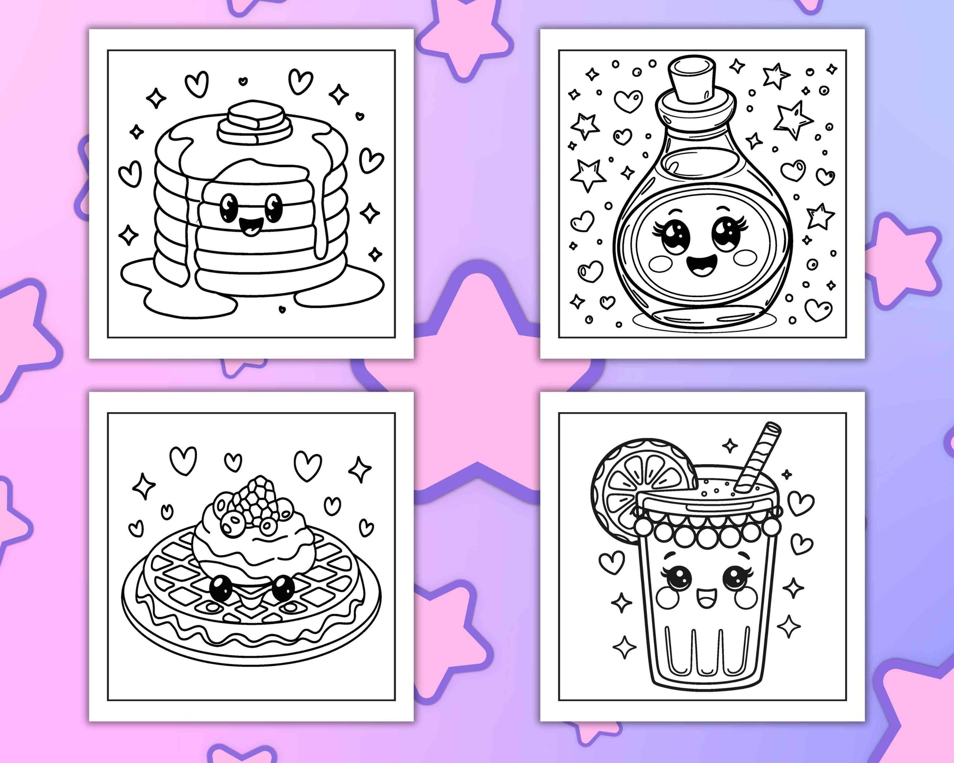 189 Bold and Easy Kawaii Food Coloring Pages
