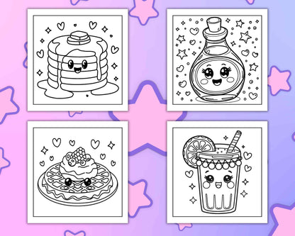 189 Bold and Easy Kawaii Food Coloring Pages