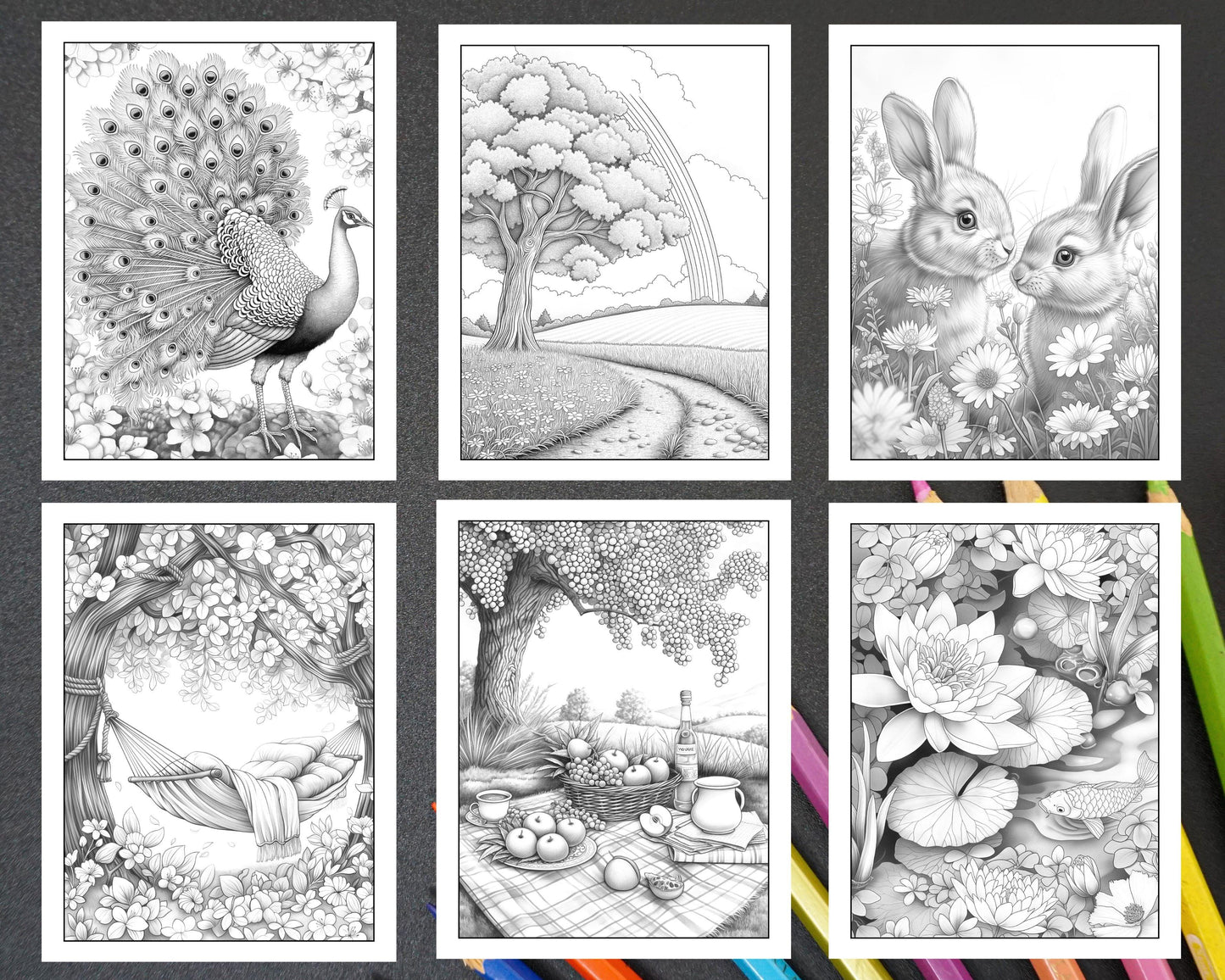 50 Spring Serenity Adult Coloring Pages Printable PDF Instant Download
