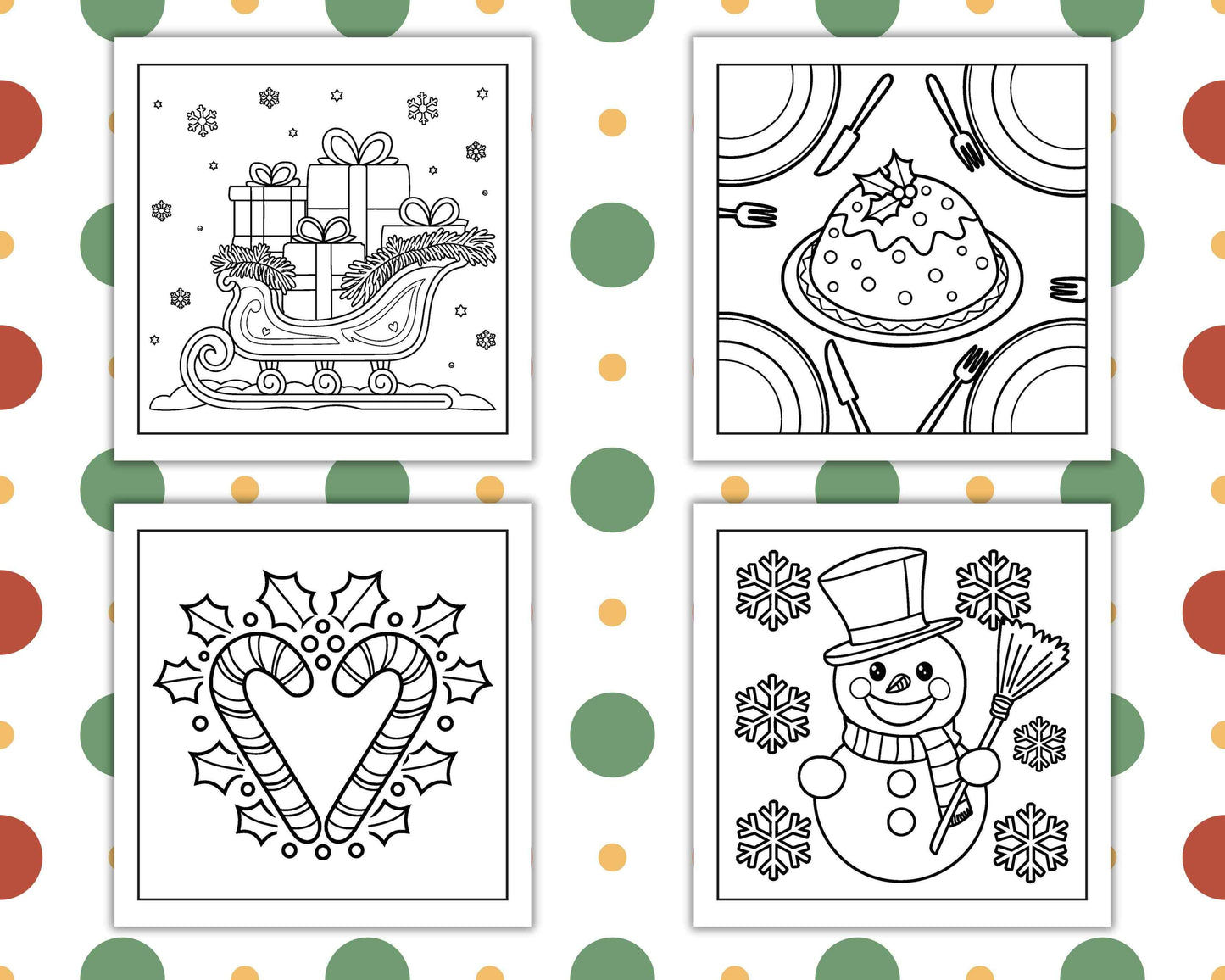 120 Bold and Easy Christmas Coloring Pages Printable PDF Instant Download