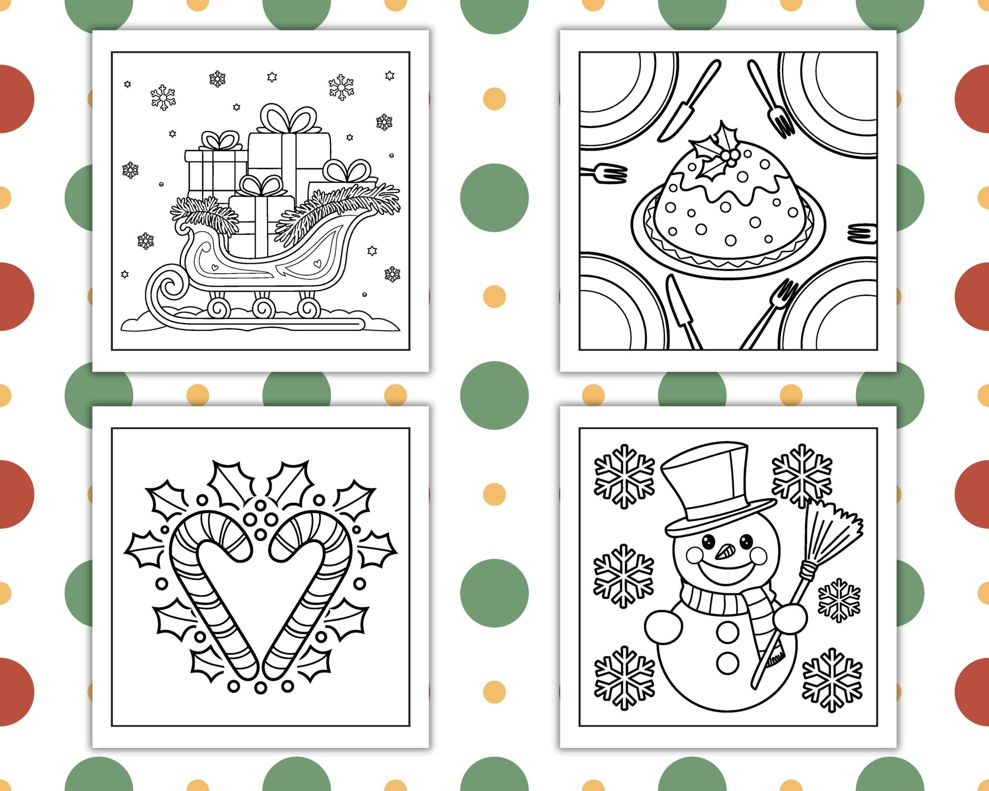 120 Bold and Easy Christmas Coloring Pages Printable PDF Instant Download