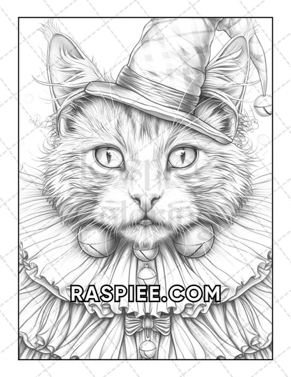 60 Cats Dressed Up Adult Coloring Pages Printable PDF Instant Download