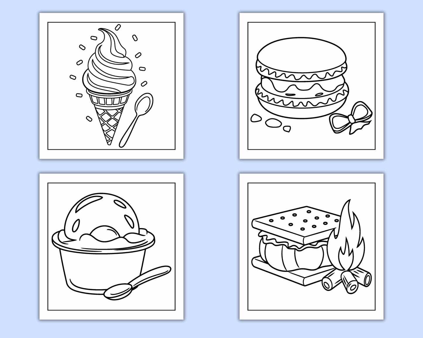 88 Bold and Easy Dessert Coloring Pages