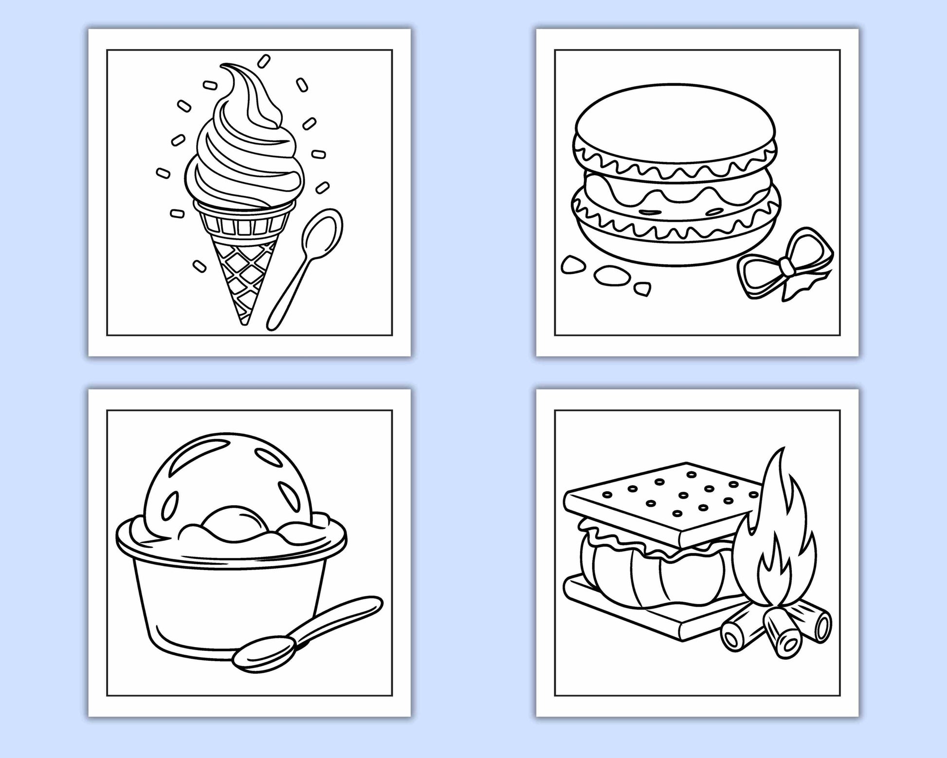 88 Bold and Easy Dessert Coloring Pages