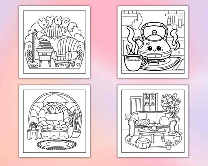 126 Bold and Easy Hygge Place Coloring Pages