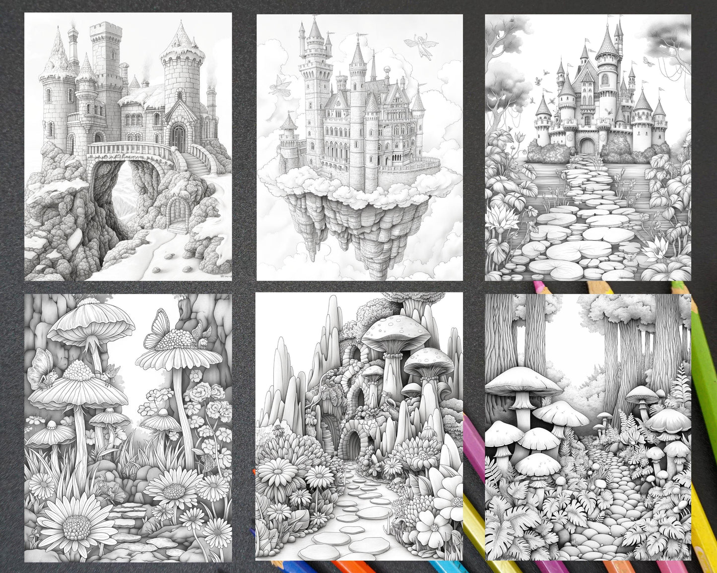 50 Fairyland Adult Coloring Pages Printable PDF Instant Download