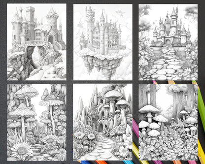 50 Fairyland Adult Coloring Pages Printable PDF Instant Download