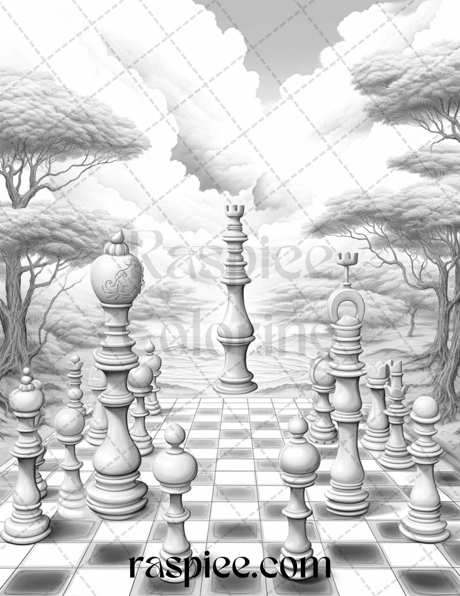 60 Enchanting Surrealism Grayscale Coloring Pages Printable for Adults, PDF File Instant Download