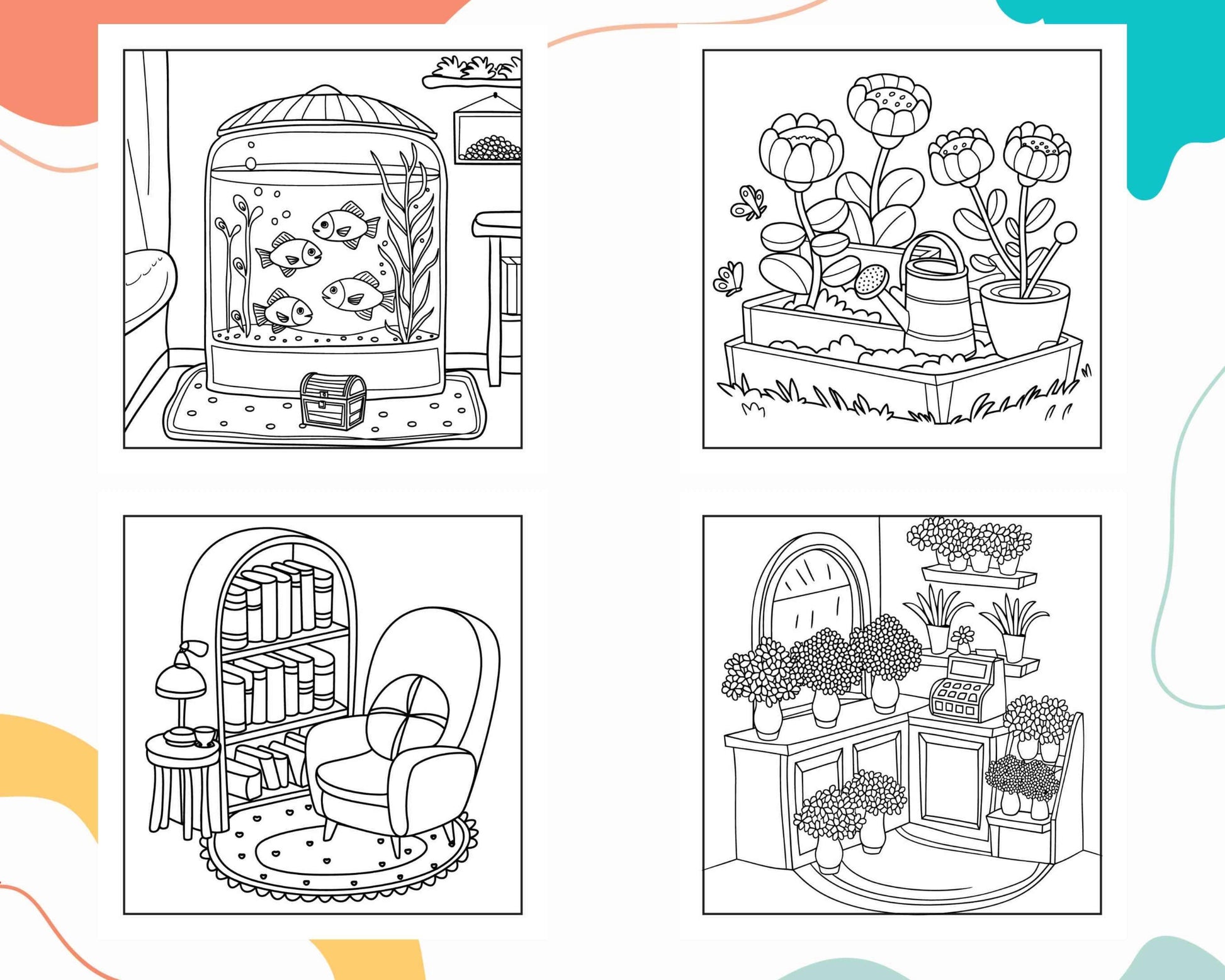 85 Bold and Easy Little Corner Coloring Pages Printable PDF Instant Download