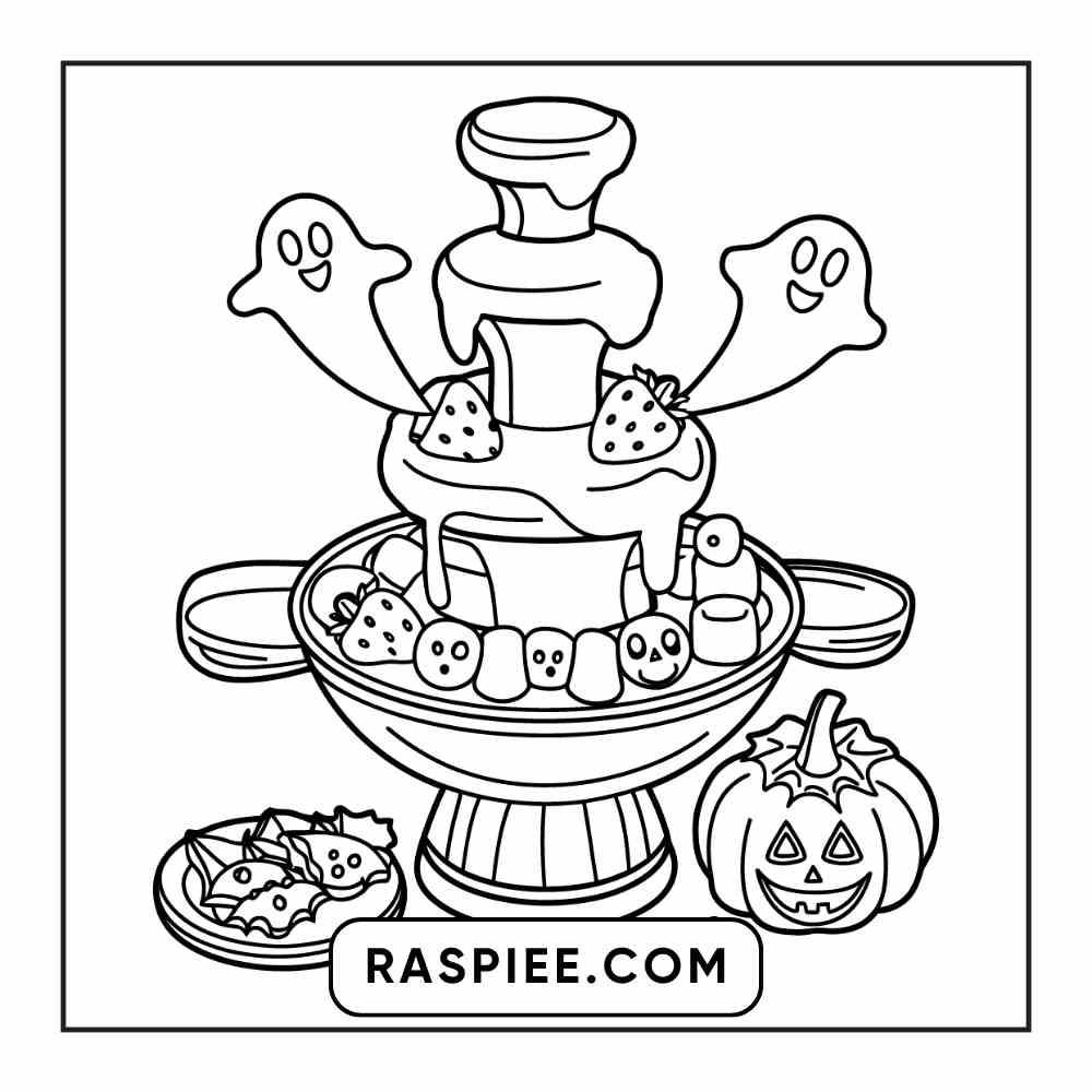 100 Bold Easy Spooky Food & Drinks Coloring Pages Printable PDF Instant Download