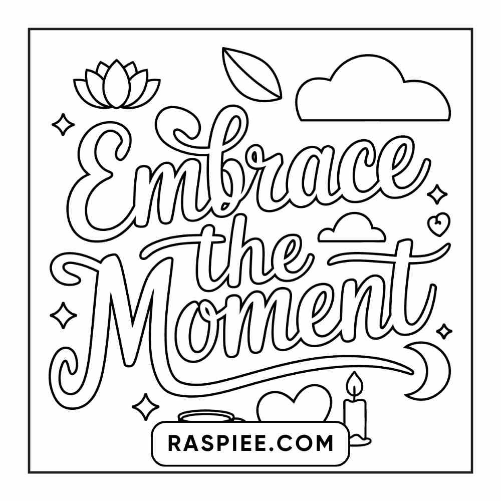 78 Bold and Easy Inspirational Words Coloring Pages Printable PDF Instant Download