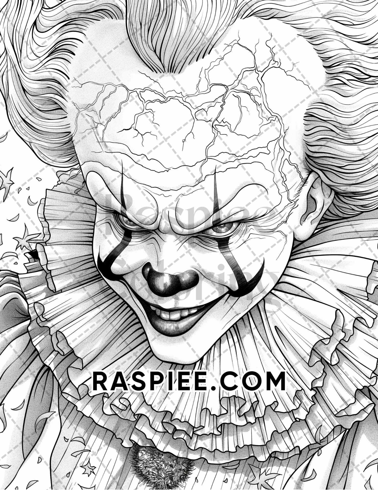 Freak Of Horror Halloween Adult Coloring Pages Printable PDF Instant Download