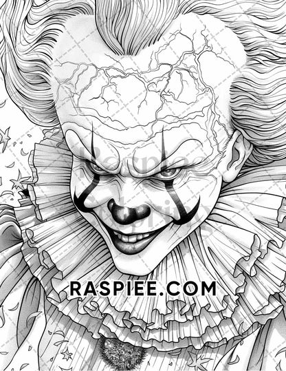 Freak Of Horror Halloween Adult Coloring Pages Printable PDF Instant Download