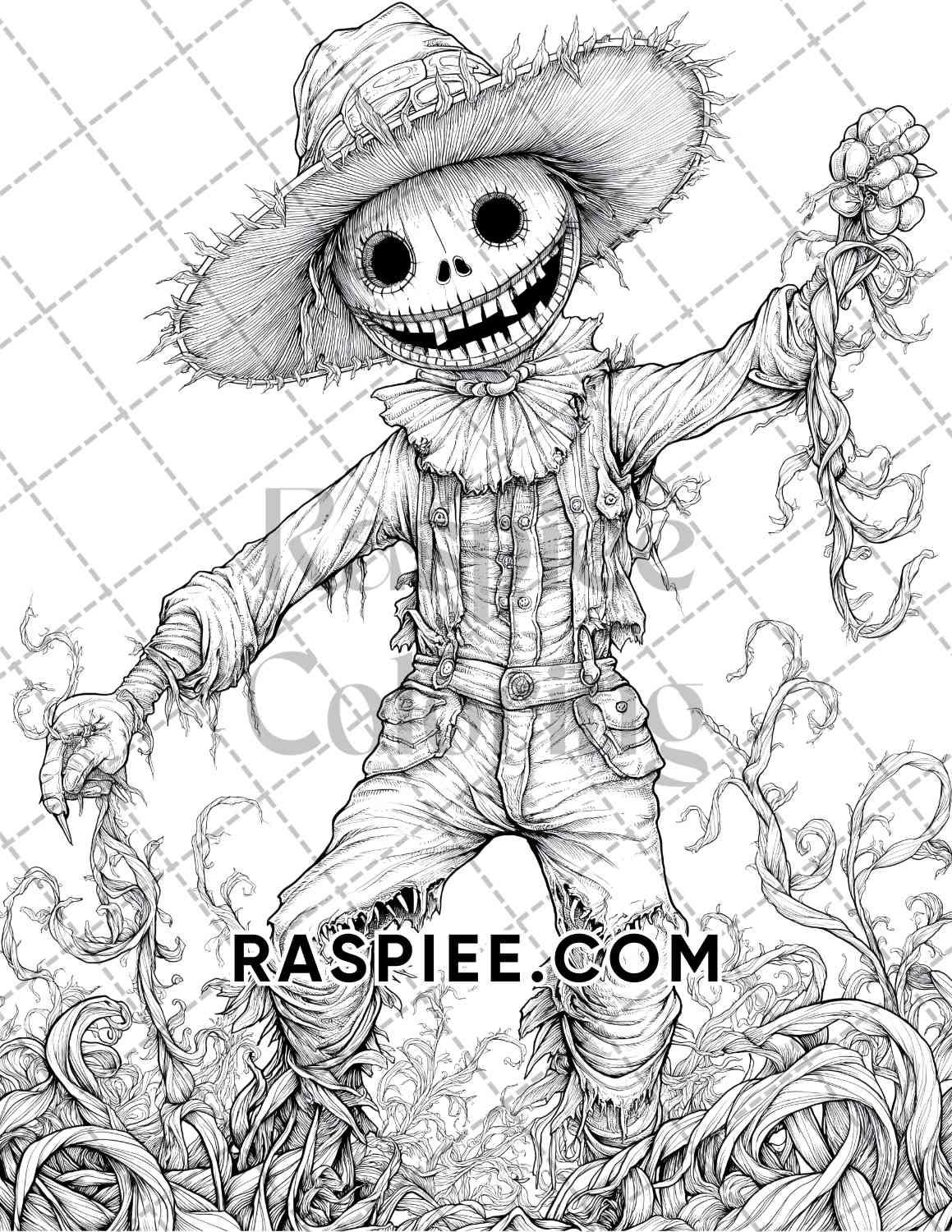 Halloween Surreal Adult Coloring Pages Printable PDF Instant Download