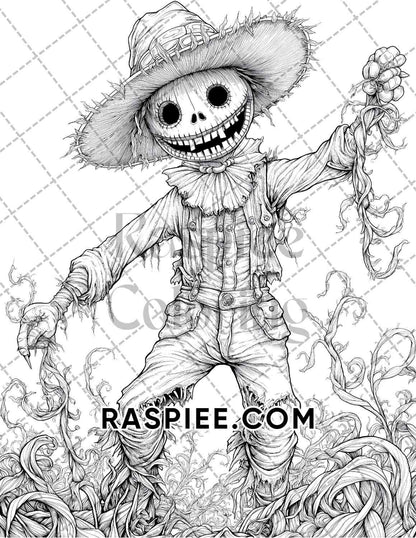 Halloween Surreal Adult Coloring Pages Printable PDF Instant Download