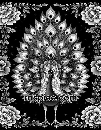 87 Spirit Animals Grayscale Adult Coloring Pages Printable PDF Instant Download