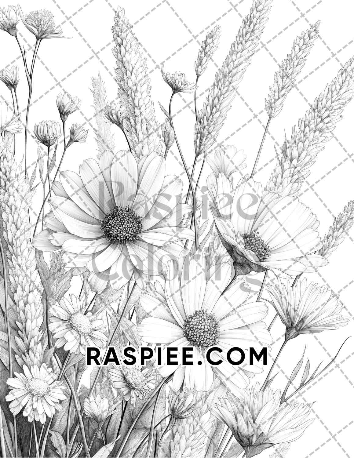 Fall Flowers Adult Coloring Pages Printable PDF Instant Download