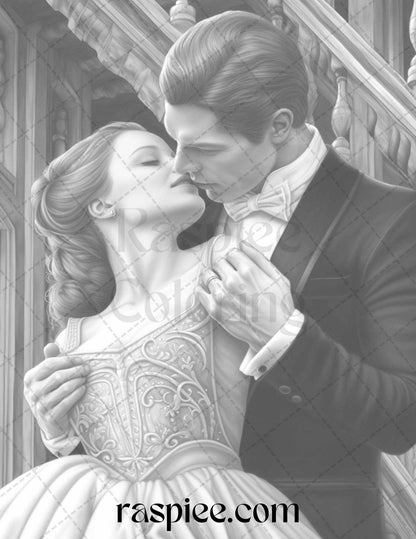 Phantom of the Opera Grayscale Coloring Pages Printable for Adults, PDF File Instant Download